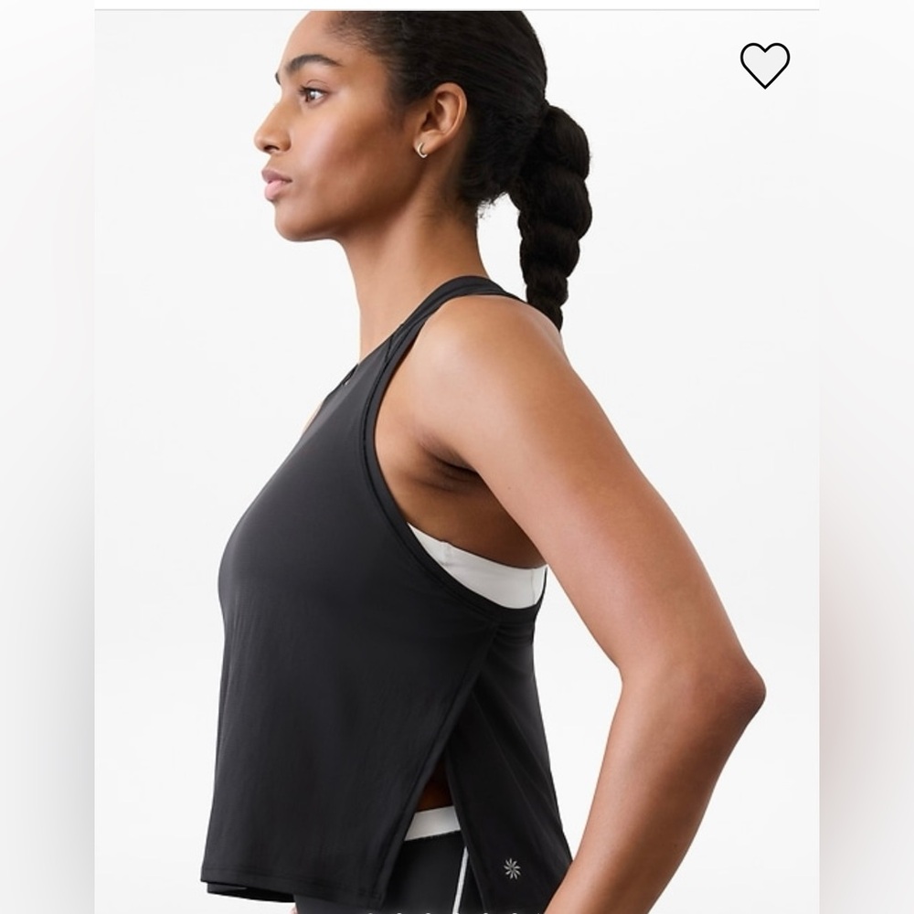 NWT Athleta Black Sleeveless Grid Knit Tank Top Sz S